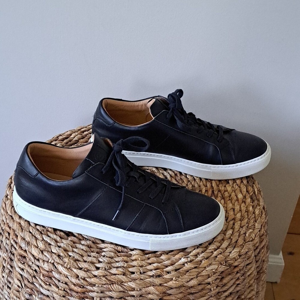 Greats Brooklyn Mens The Royale‎ Black Leather Casual/Athleisure Sneakers S-10.5